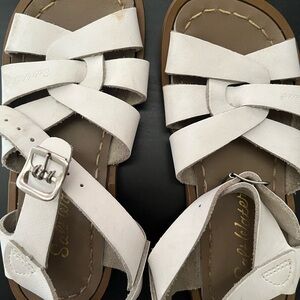 Salt Water White Leather Sandals